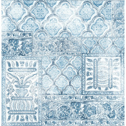 NextWall Patchwork - Blue & Eggshell