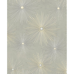 NextWall Starburst Geo - Silversmoke & Metallic Gold