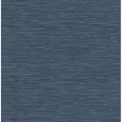 NextWall Cyrus Faux Grasscloth - Naval Blue & Metallic Silver