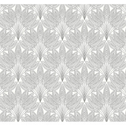 NextWall Peacock Leaves - Metallic Silver