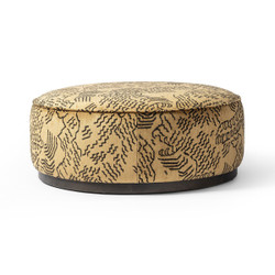 Four Hands Sinclair Large Round Ottoman - Balkan Ochre Four Hands Sinclair Large Round Ottoman - Balkan Ochre