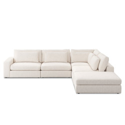 Four Hands Bloor 4-Piece Sectional W/ Ottoman - Essence Natural - Left Arm Facing Four Hands Bloor 4-Piece Sectional W/ Ottoman - Essence Natural - Left Arm Facing