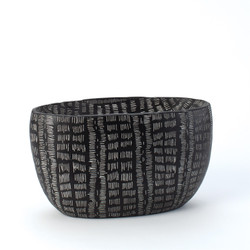 Global Views Frequency Oval Bowl - Black Global Views Frequency Oval Bowl - Black