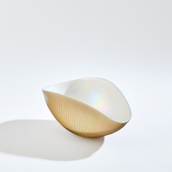 Global Views Pleated Bowl - Camel - Ivory - Sm Global Views Pleated Bowl - Camel - Ivory - Sm