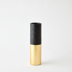 Studio A Collins Vase - Matte Black - Gold Metallic - Sm Studio A Collins Vase - Matte Black - Gold Metallic - Sm