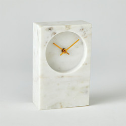 Studio A Marble Tower Clock - White Studio A Marble Tower Clock - White