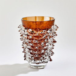 Studio A Porcupine Vase - Dark Amber - Tall Studio A Porcupine Vase - Dark Amber - Tall