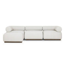 Four Hands Lenox Outdoor 3Pc Sectional w/Ottoman - Washed Brown