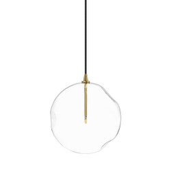Four Hands Glass Globe 300 Pendant - Burnished Brass