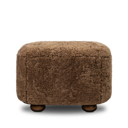 Four Hands Bilbury Oval Ottoman - Amber Shearling