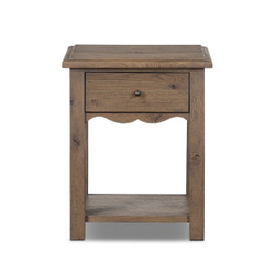 Amber Lewis x Four Hands Bayla End Table - Weathered Oak Veneer