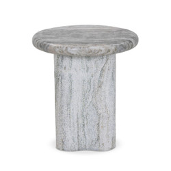 Amber Lewis x Four Hands Waylie Small Marble End Table - River Grey Marble