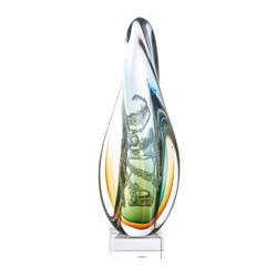 John Richard Abstract Aurora Sculpture on Crystal