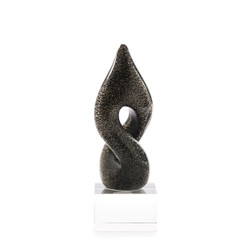 John Richard Abstract Twist Sculpture on Crystal