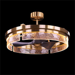 John Richard Sinclair Chandelier with Fan - Brass