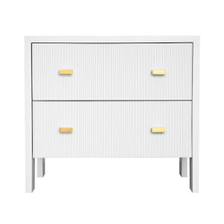 Worlds Away Andre Side Table - Matte White Lacquer