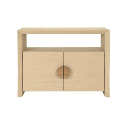 Worlds Away Aspen Console Table - Natural Grasscloth