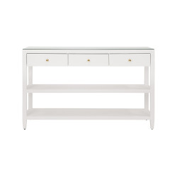 Worlds Away Briar Console Table - White Textured Linen