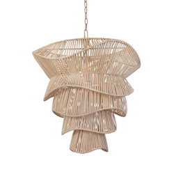 Worlds Away Cambry Chandelier - Bleached Rattan