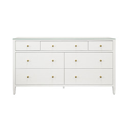Worlds Away Carnegie Chest - Textured White Linen