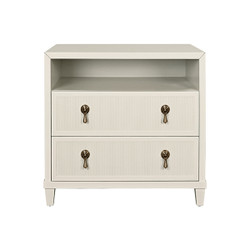 Worlds Away Corine Side Table - Matte Antique White Lacquer