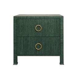 Worlds Away Edelman Side Table - Dyed Green Grasscloth