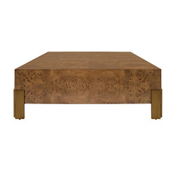 Worlds Away Enid Coffee Table - Dark Burl Wood