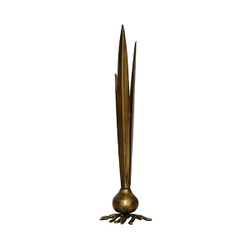 Worlds Away Garlic Bud Vase - Antique Brass