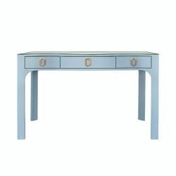 Worlds Away Gladys Desk - Light Blue Textured Linen