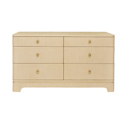 Worlds Away Kilmer Chest - Natural Grasscloth
