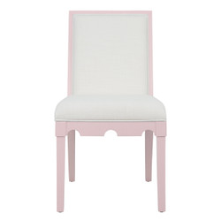 Worlds Away Lanister Dining Chair - Matte Pink Lacquer