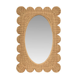 Worlds Away Lillian Mirror - Woven Natural Rattan