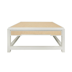 Worlds Away Locklin Coffee Table - Matte White Lacquer