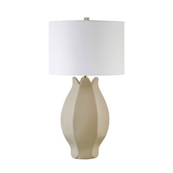 Worlds Away Mae Table Lamp - Beige Glaze