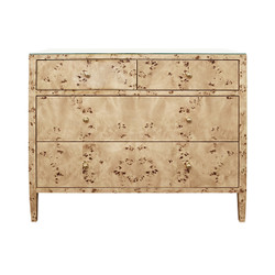 Worlds Away Michelle Chest - Burl Wood