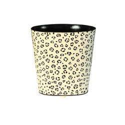Worlds Away Oval Cheetah Pattern Wastebasket