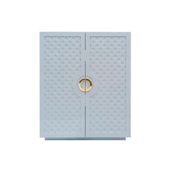 Worlds Away Poppy Cabinet - Light Blue Lacquer
