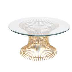 Worlds Away Powell Coffee Table - Gold Leaf