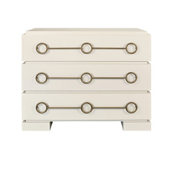 Worlds Away Roderick Chest - Matte Antique White Lacquer