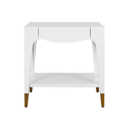 Worlds Away Ronny Side Table - White Lacquer