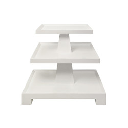 Worlds Away Tatiana Side Table - Textured White Linen