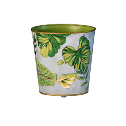 Worlds Away Tropical Leaf & Snake Wastebasket