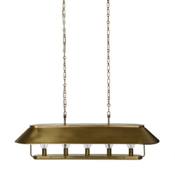 Amber Lewis x Four Hands Germain Linear Chandelier - Raw Brass Steel
