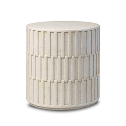 Four Hands Callisto Outdoor End Table - Aged White Concrete