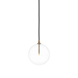 Four Hands Glass Globe 200 Pendant - Heritage Bronze Brass - Clear Glass