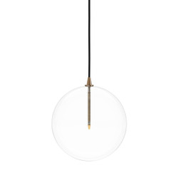 Four Hands Glass Globe 300 Pendant - Heritage Bronze Brass - Clear Glass