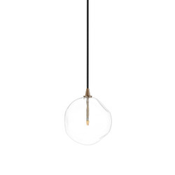 Four Hands Glass Globe 200 Pendant - Heritage Bronze Brass - Organic Glass
