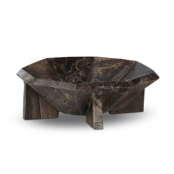 Four Hands Kasa Bowl - Rocky Brown Marble