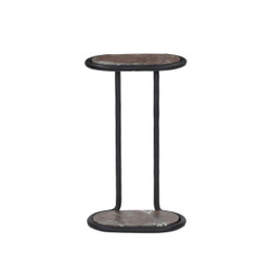 Four Hands Niccola End Table - Textured Smoke and Russet