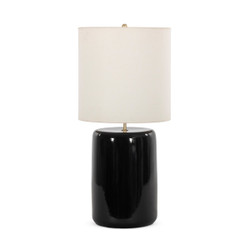 Four Hands Sadia Table Lamp - Glossy Black Ceramic